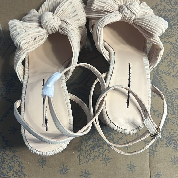 Loeffler Randall Camellia Pleated Knot Heeled Sandal Heel 8 NEW - Picture 10 of 12